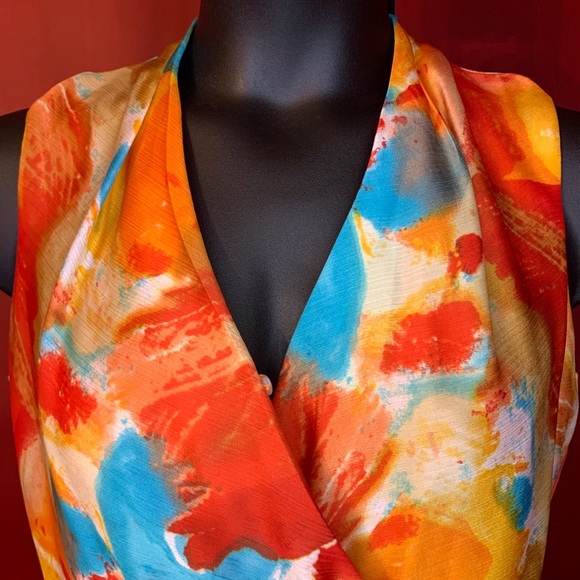 LESLIE STUART WATERCOLOR DRESS SIZE 10 - Picture 2 of 5